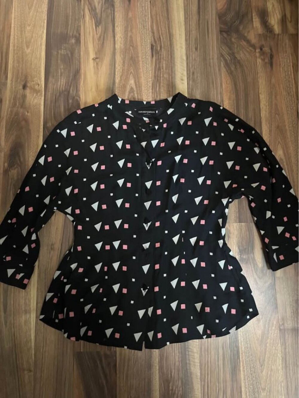 Emporio Armani Silk Blouse with geometric pattern size 40